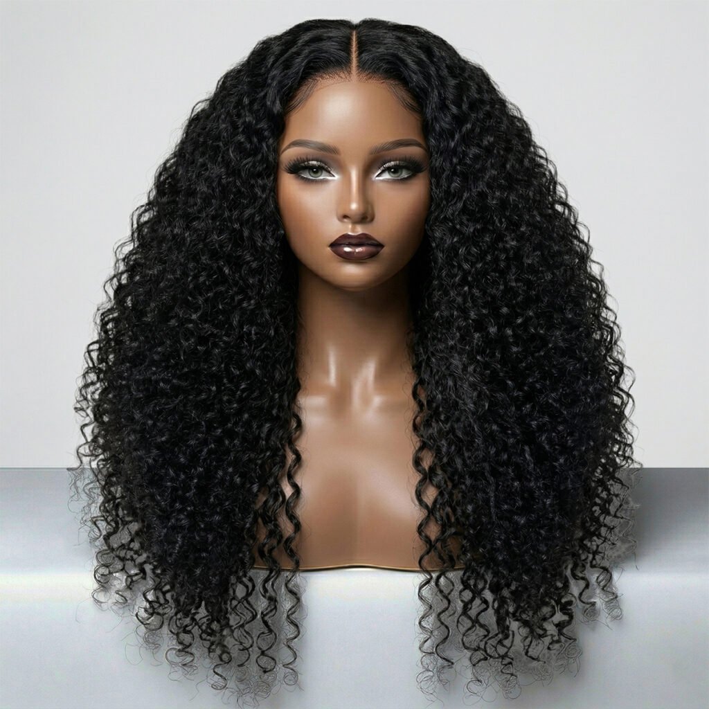 100% Real Human Hair Deep Curly Wigs Natural Soft  Wig