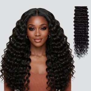 13x6 HD Deep Wave Lace Front Wig 100% human hair Pre Plucked Hairline Natural Color