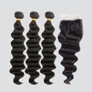 High-definition 13x4 lace front-facing deep wave  human hair wig