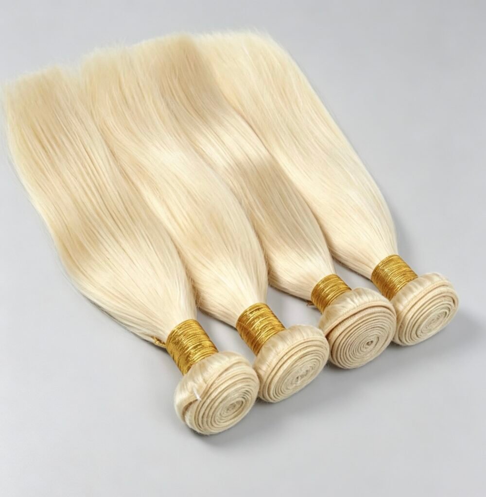 Virgin 613 Blonde Hair Bundles, Full Volume Silky Smooth Human Hair Wefts for All Occasions